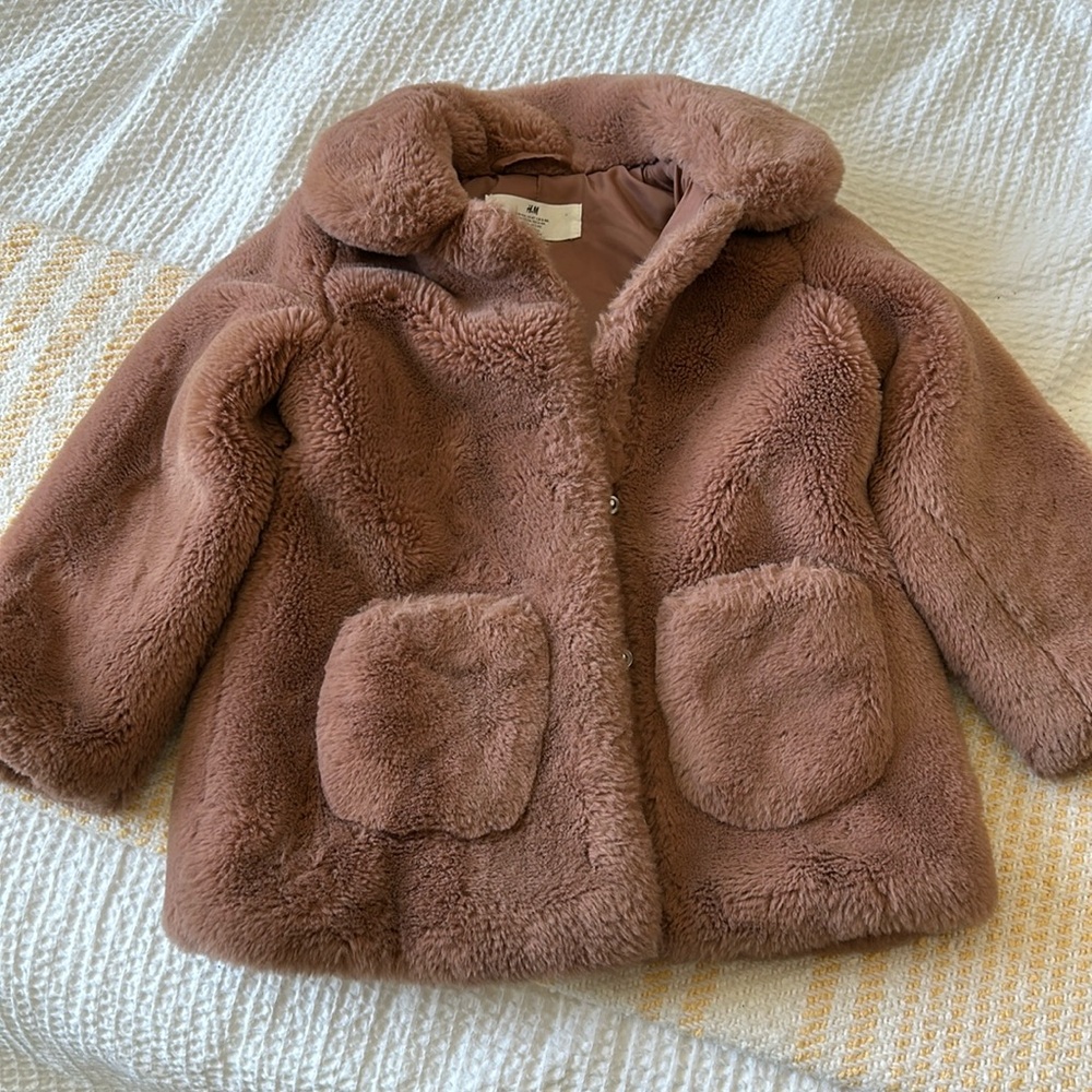 H&M girl teddy coat